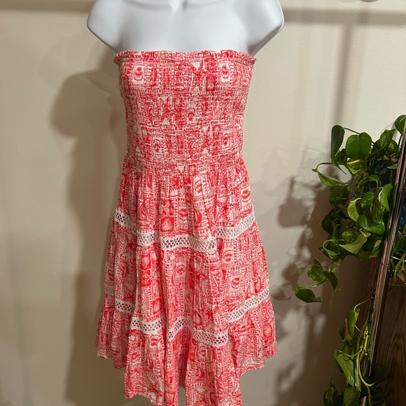 Lilly Pulitzer Strapless Pink Dress with Lace Accents - Picture 1 of 3
